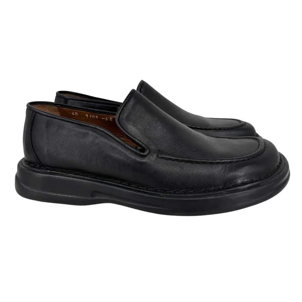 Hitchcock Limac Dress Shoe Mens EU 40 Black Leather Slip On‎ Made in Portugal